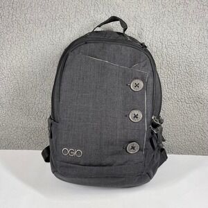 OGIO Melrose Pack Gray Heather Backpack Polka Dot Lining Laptop Sleeve Buttons
